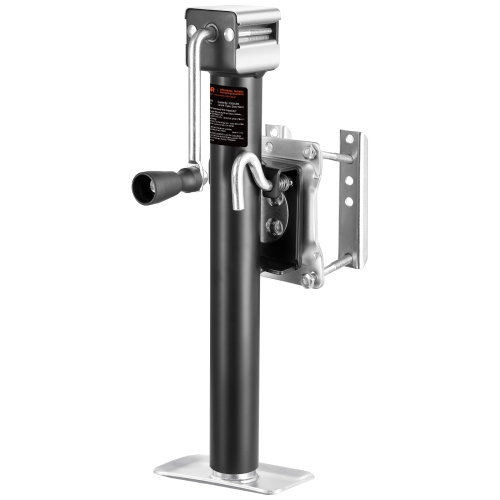 VEVOR 2500 lbs Load Trailer Jack, Heavy Duty Swivel Bolt-on Trailer Jack with Ergonomic Handle, 15-inch Vertical Travel, Suitable for RV, Horse,