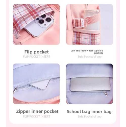 Cartoon Sanrio Kuromi student schoolbag large capacity grade 23 to 6th grade ridge protection children burden reduction Spinal Protection backpack -