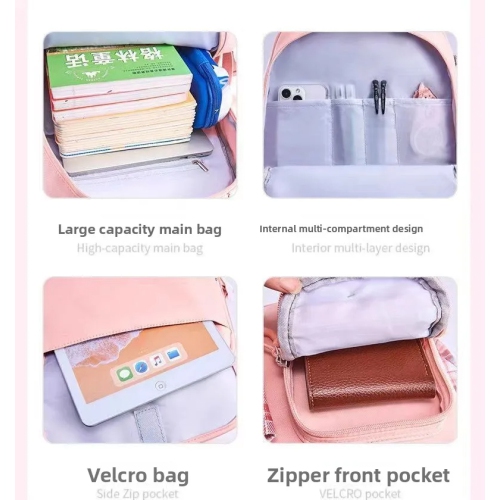 Cartoon Sanrio Kuromi student schoolbag large capacity grade 23 to 6th grade ridge protection children burden reduction Spinal Protection backpack -