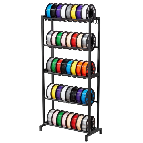 VEVOR 3D Printer Filament Storage Rack, 5 Tier Heavy Duty Storage Shelves for 3D Printing Filaments, Filament Spool Holders Racks for 3D Printing