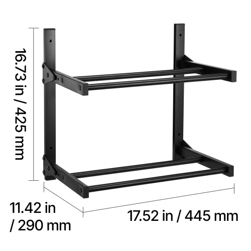 VEVOR 2-Tier Wall Mount Printer Filament Storage Rack, Wall Bracket Storage Shelf, Rolling Filament Spool Holders Racks with Wheels, Filaments