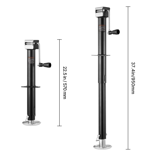 VEVOR 5000 lbs Load A-Frame Trailer Jack, Trailer Jack Stand with Handle & Rectangular Footpad, 15-inch Vertical Travel, Suitable for RV, Horse,