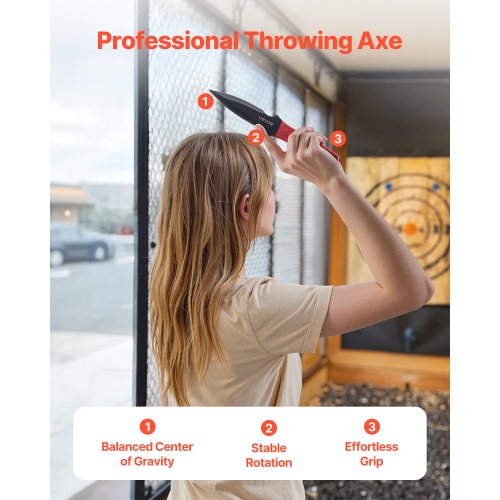 VEVOR 6 Pack Throwing Knives Set, 8.9 inch Stainless Steel Well-balanced Knives with Protective Black Nylon Sheath, Ideal Companion for Throwing