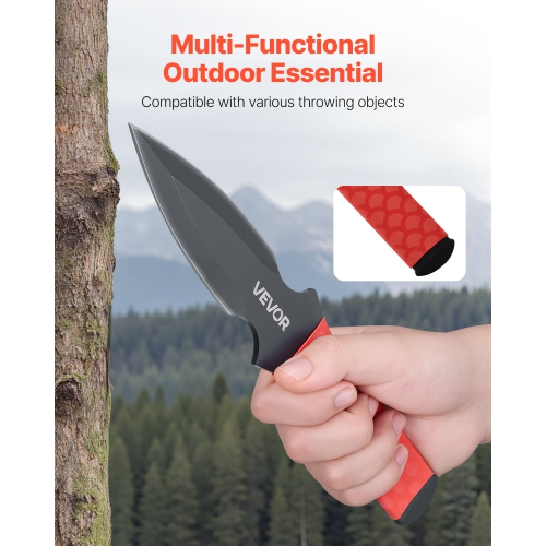 VEVOR 6 Pack Throwing Knives Set, 8.9 inch Stainless Steel Well-balanced Knives with Protective Black Nylon Sheath, Ideal Companion for Throwing