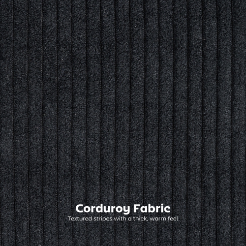 HOMCOM Bar Stools Set of 2, 27" Counter Height Barstools with Backrest and Footrest, Modern Corduroy Bar Chairs for Kitchen Island, Dining Room, Black