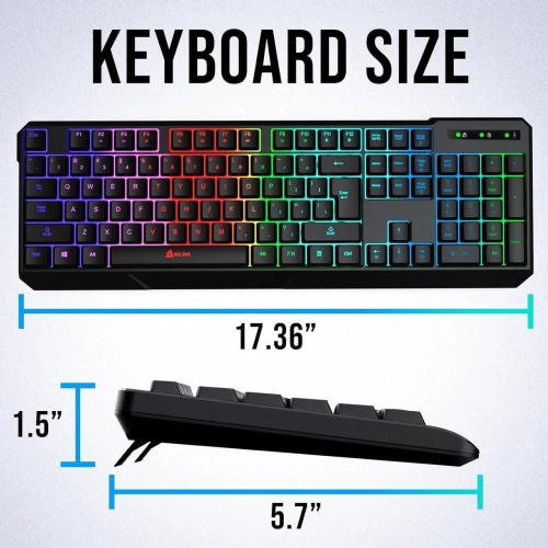 KLIM Chroma Wireless Gaming Keyboard RGB – Backlit Rechargeable Keyboard – Quiet Water-Resistant Ergonomic Teclado Gamer – PC, PS5, PS4, Xbox One,