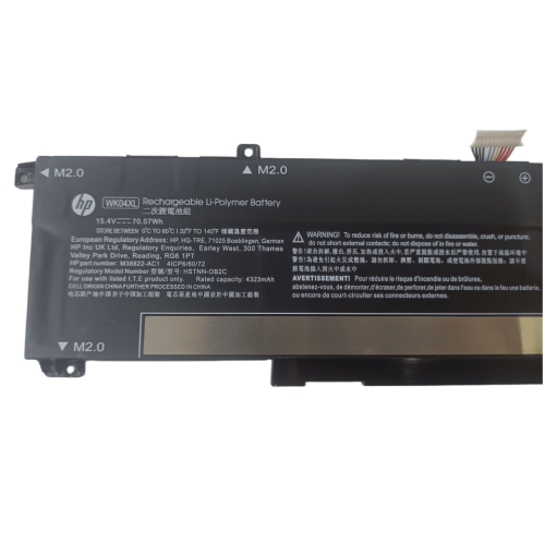 Genuine HP WK04070XL WK04XL Laptop Battery - 70.07WH, 15.4V, Black