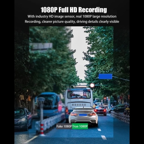 Enregistreur de conduite à 3 canaux avec enregistreur de conduite à l'avant et à l'arrière HD 1080p Caméra de voiture à trois voies