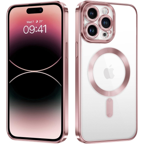 Étui magnétique Tasnim pour iPhone 16 Pro de 6,3&nbsp;po compatible avec chargement sans fil MagSafe, couvercle antichoc, dos transparent antirayure