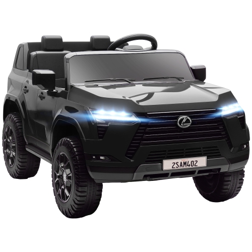 Qaba 2 Seater Electric Car for Kids, 12V 7AH Lexus GX550 Licensed Battery Powered Ride On Car with Remote Control, 4 Wheel Suspension System, USB,