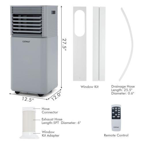 8000 BTU Air Cooler with Dehumidifier and Fan for Home and Office