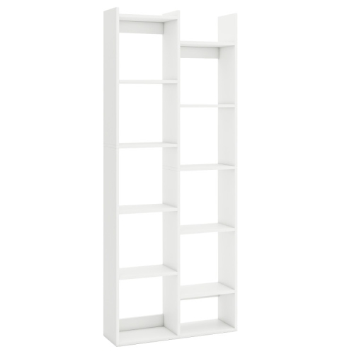 SLICKBLUE  Tall 11-Tier Modern Book Organizer – Bookcase With Anti-Tipping Kits