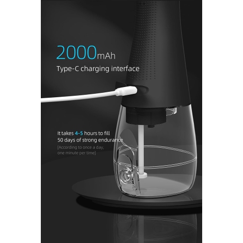 Irrigateur buccal électrique sans fil, nettoyant interdentaire, soin des dents et des gencives, hydropulseur, 3&nbsp;mois, 5 buses de rechange