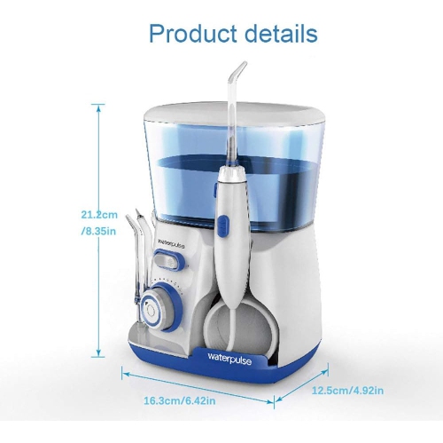 Irrigateur oral portatif pour les soins buccaux à domicile avec débit d'eau pulsé, 10 réglages de pression d'eau et nettoyage à 360 degrés
