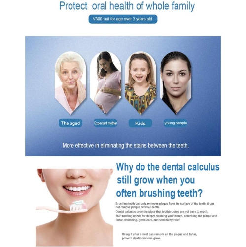 Irrigateur oral portatif pour les soins buccaux à domicile avec débit d'eau pulsé, 10 réglages de pression d'eau et nettoyage à 360 degrés