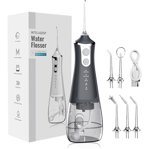 Irrigateur dentaire rechargeable avec 5 buses, 4&nbsp;mois, irrigateur pour le soin des broches