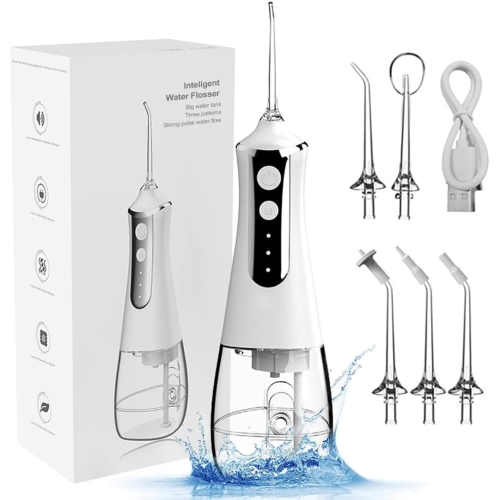 Irrigateur buccal électrique sans fil, nettoyant interdentaire, soin des dents et des gencives, hydropulseur, 3&nbsp;mois, 5 buses de rechange