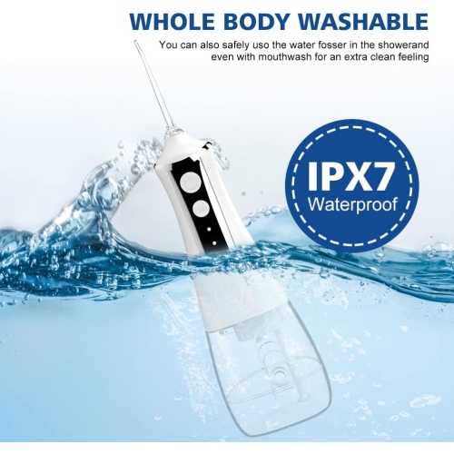 Irrigateur buccal électrique sans fil, nettoyant interdentaire, soin des dents et des gencives, hydropulseur, 3&nbsp;mois, 5 buses de rechange