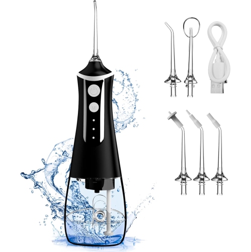 Irrigateur buccal électrique sans fil, nettoyant interdentaire, soin des dents et des gencives, hydropulseur, 3&nbsp;mois, 5 buses de rechange