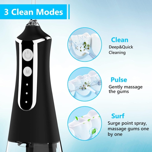 Irrigateur buccal électrique sans fil, nettoyant interdentaire, soin des dents et des gencives, hydropulseur, 3 mois, 5 buses de rechange