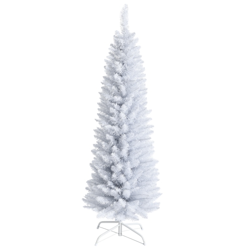 Folding Metal Stand Slim Artificial Christmas Pencil Tree with PVC Branches