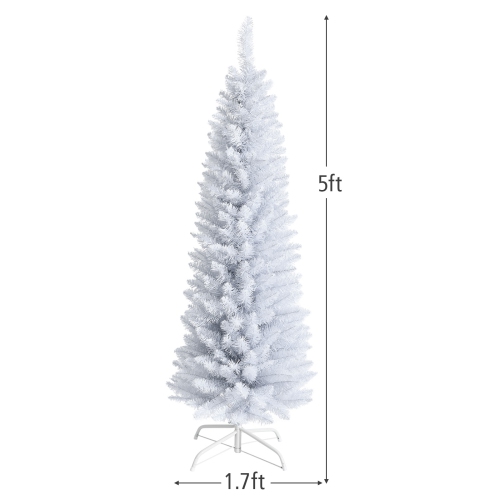 Folding Metal Stand Slim Artificial Christmas Pencil Tree with PVC Branches