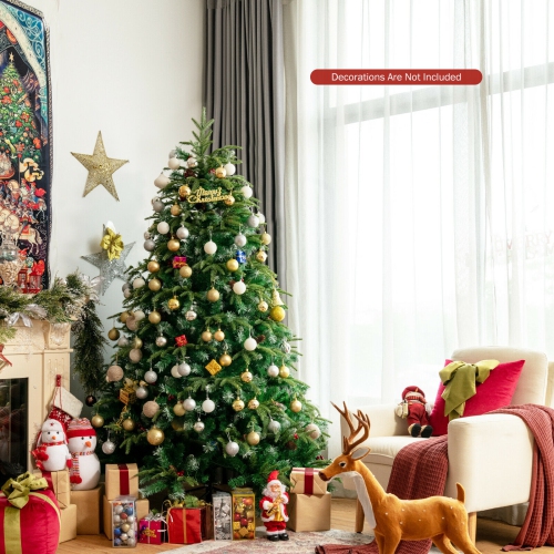 Pre-Lit Snowy Hinged Christmas Tree with Multi-Color Flashing Lights