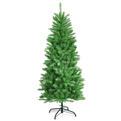 Arbre de Noël mince de 5 pi – Sapin artificiel illuminé avec 150 lumières