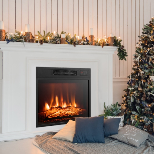 Electric Fireplace Insert with Adjustable LED Flame and Remote Control