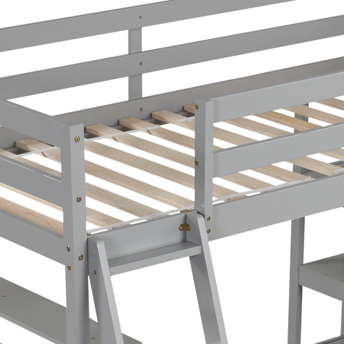 Loft Bed with Desk and Bookshelves for Kids and Teens’ Bedroom