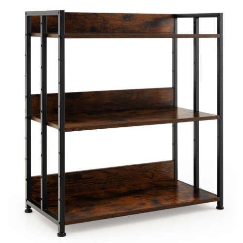 SLICKBLUE  3-Tier Industrial Display Rack Bookshelf With Adjustable Storage Shelves