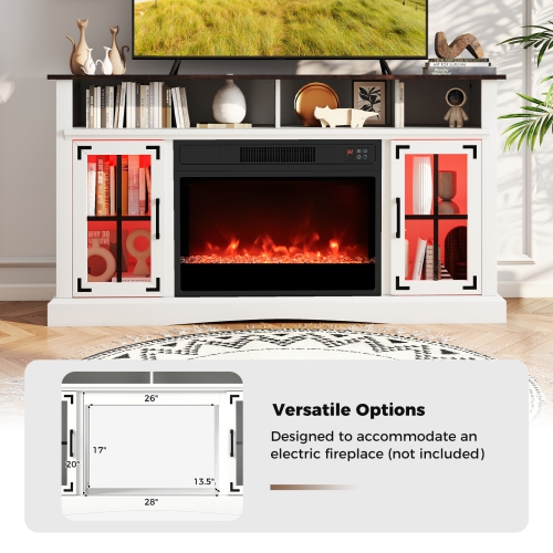 Meuble pour téléviseur moderne avec lampes LED et télécommande pour le divertissement dans le salon