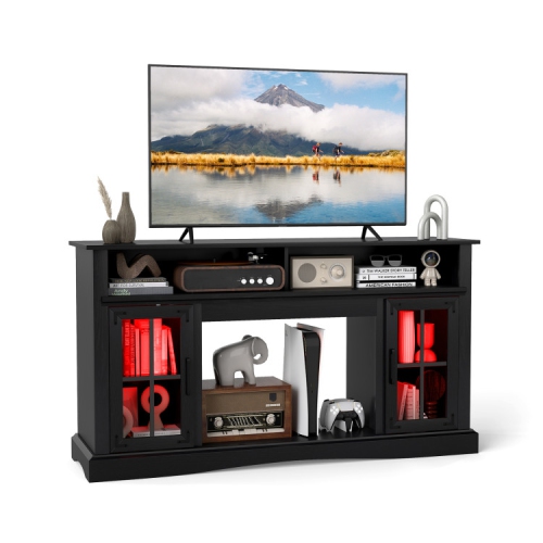 Modern TV Stand with LED Lights and Remote Control for Living Room Entertainment