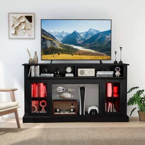 Modern TV Stand with LED Lights and Remote Control for Living Room Entertainment