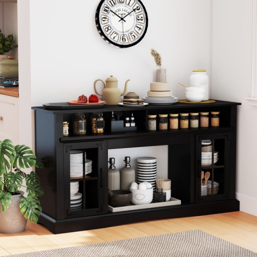 Modern TV Stand with LED Lights and Remote Control for Living Room Entertainment