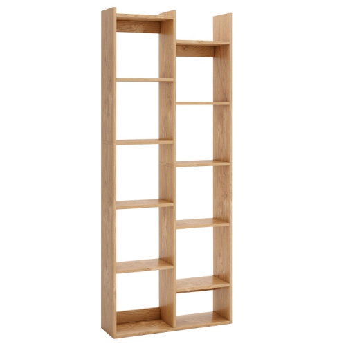 SLICKBLUE  Tall 11-Tier Modern Book Organizer – Bookcase With Anti-Tipping Kits