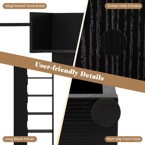 6-Tier Wooden Bookshelf – Tall Display Bookcase with Anti-Tipping Kits