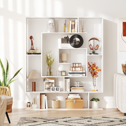 Contemporary 7-Tier Bookshelf – Open Display Shelf Rack for Living Room