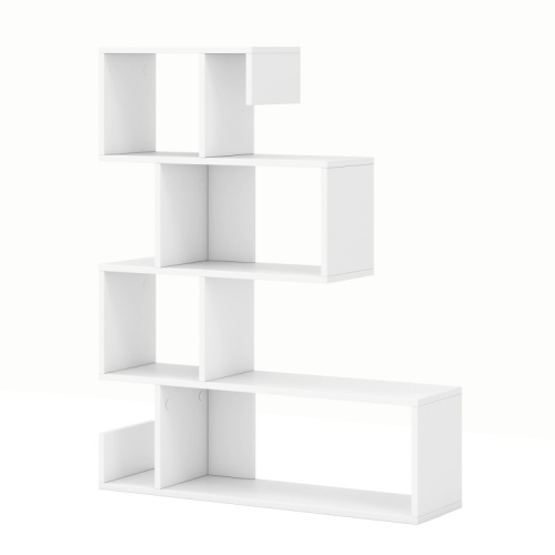 SLICKBLUE  5-Tier Open Cube Bookshelf – Modern S-Shaped Z-Shelf Bookcase for Living Room