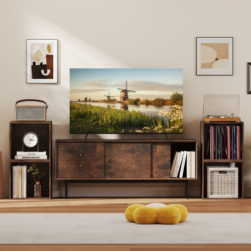 Freestanding Cube Storage Organizer – Wooden Stackable Open Shelf Unit