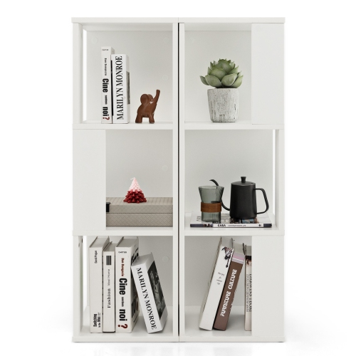 3-Tier 6-Cube Freestanding Bookcase with Safety Anti-Toppling Device