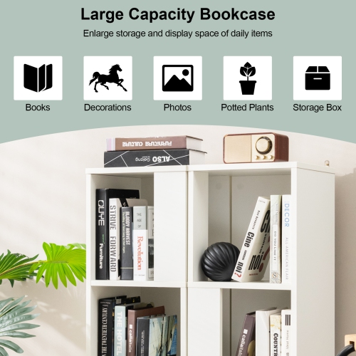 3-Tier 6-Cube Freestanding Bookcase with Safety Anti-Toppling Device