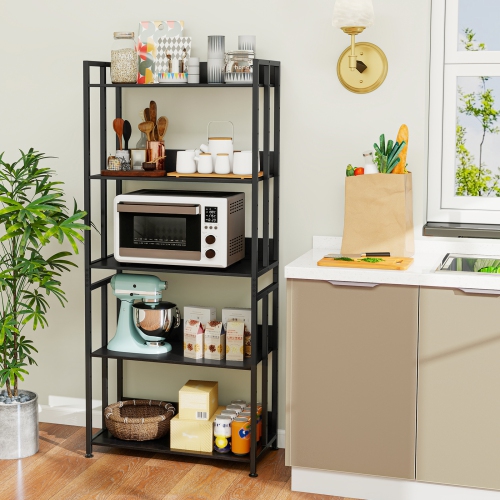 Bibliothèque contemporaine à 5 niveaux avec rangement inclinable et réglable