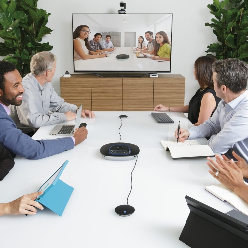 Open Box - Logitech Group Video Conferencing Bundle with Expansion Mics for Big Meeting Rooms - Black