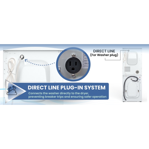 Equator Laundry Set 18 Lbs Washer 1.9cf+Vented Dryer 4cf SINGLE OUTLET 110V