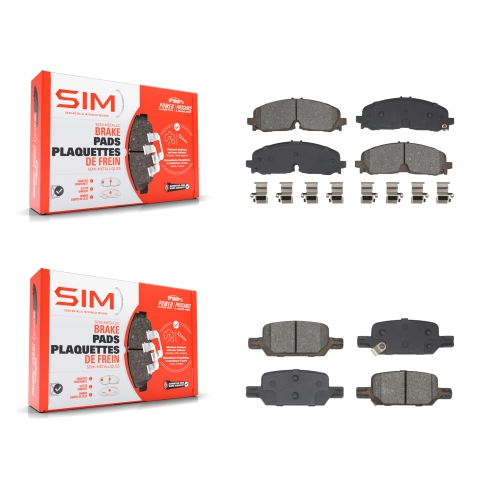 SIM  Front Rear Semi-Metallic Brake Pads Kit for 2021-2022 Chevrolet Colorado Gmc Canyon Ksm-100630