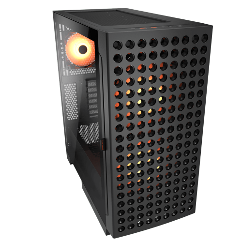 Cougar Airface ECO RGB Mid Tower ATX Computer Case, Tempered Glass Side Panel, 2 x 180mm 1 x 120mm ARGB Fan Pre-Installed, Black