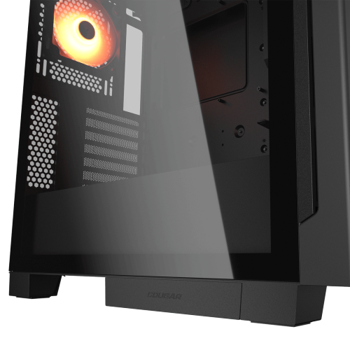 Cougar Airface ECO RGB Mid Tower ATX Computer Case, Tempered Glass Side Panel, 2 x 180mm 1 x 120mm ARGB Fan Pre-Installed, Black