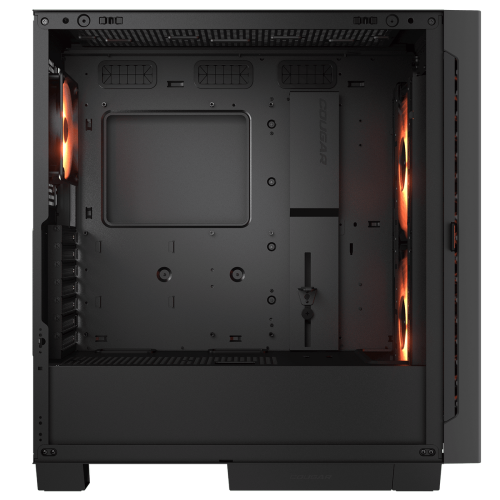 Cougar Airface ECO RGB Mid Tower ATX Computer Case, Tempered Glass Side Panel, 2 x 180mm 1 x 120mm ARGB Fan Pre-Installed, Black