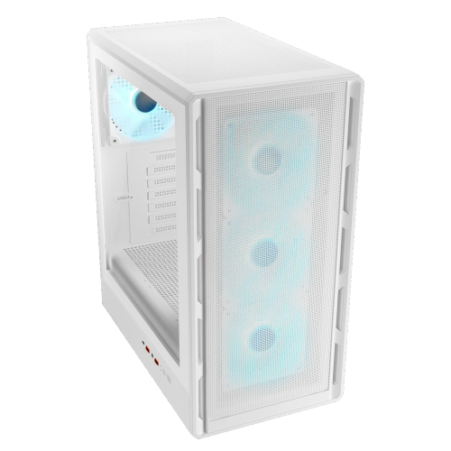 Cougar Airface Pure Pro Mid Tower ATX Computer Case, Tempered Glass Side Panel, 4 x 120mm RGB Fan Pre-Installed, White